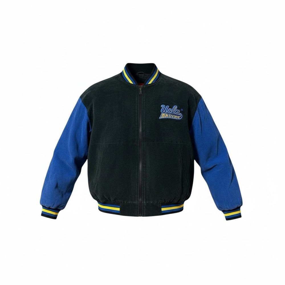 UCLA Bruins Leather Varsity Jacket M L Blue Black Collegiate Licensed VTG Y2K